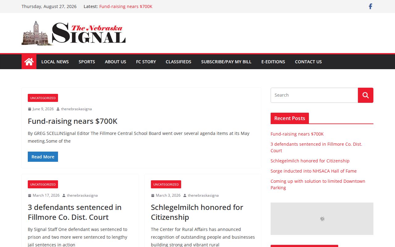 Fillmore County crime news source at The Nebraska Signal